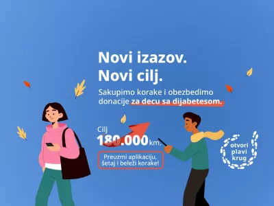 Uz aplikaciju „Otvori plavi krug“, svaki vaš pređeni kilometar postaje deo podrške deci sa dijabetesom. Cilj je jasan – da zajedno do 30. juna 2026. godine pređemo čak 180.000 kilometara.